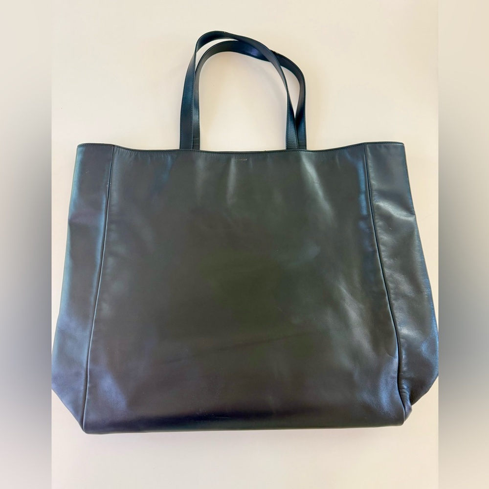 Saint Laurent Navy Leather Interior Zip Tote